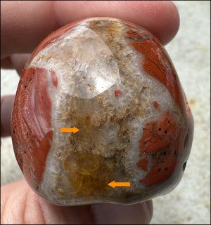 ~OOAK~ Red Silver Leaf Jasper CRYSTAL SKULL with Rutiles, Pyrite, LOTS of Agate