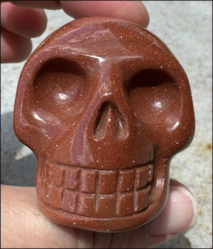 Goldstone CRYSTAL SKULL - Energizing, Stabilizing - with Synergy 12+ yrs