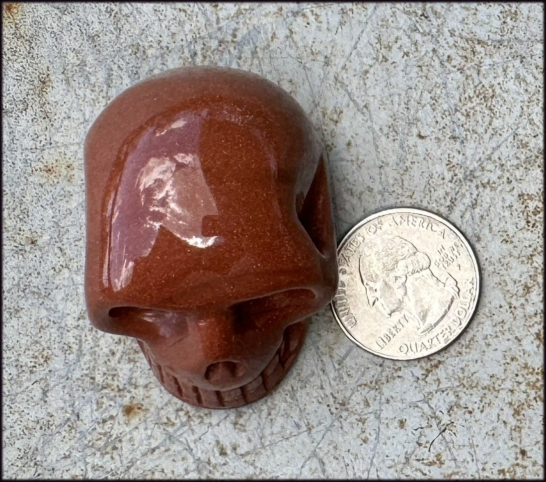 Goldstone CRYSTAL SKULL - Energizing, Stabilizing - with Synergy 12+ yrs