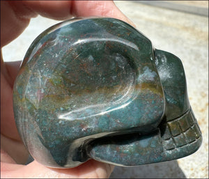 Bloodstone CRYSTAL SKULL - Emotional cleansing, Courage - with Synergy 10+ years