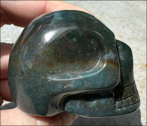 Bloodstone CRYSTAL SKULL - Emotional cleansing, Courage - with Synergy 10+ years