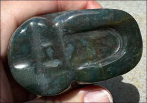 Bloodstone CRYSTAL SKULL - Emotional cleansing, Courage - with Synergy 10+ years