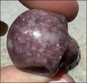 Small LEPIDOLITE Crystal Skull - AKA Lavenderine - Relaxation, Optimism