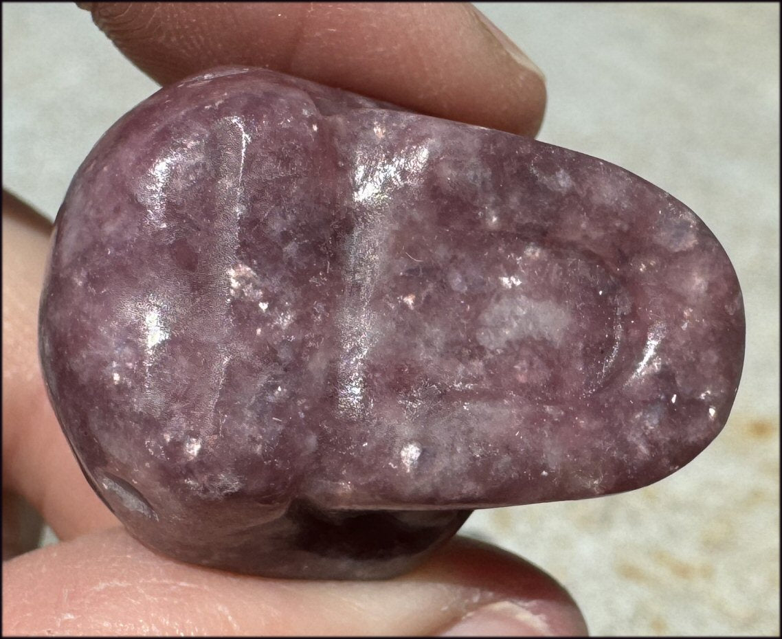 Small LEPIDOLITE Crystal Skull - AKA Lavenderine - Relaxation, Optimism