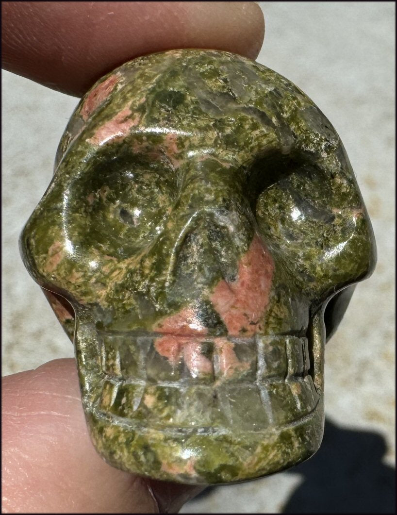 UNAKITE Crystal Skull - Connect with Mother Earth - with Synergy 9+ years