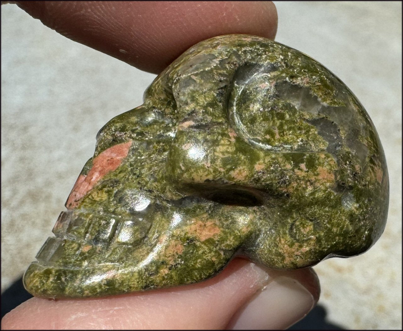 UNAKITE Crystal Skull - Connect with Mother Earth - with Synergy 9+ years