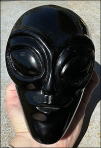 4XL Black Obsidian STAR BEING / ET / ALIEN Crystal Skull