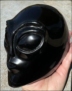 4XL Black Obsidian STAR BEING / ET / ALIEN Crystal Skull