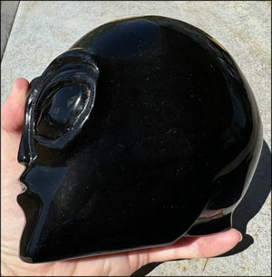 4XL Black Obsidian STAR BEING / ET / ALIEN Crystal Skull