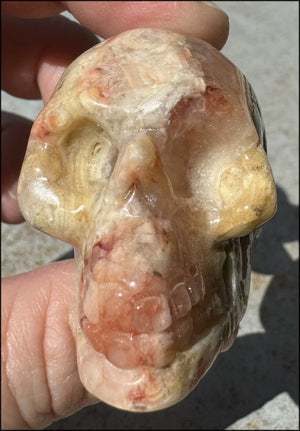 Crazy Lace Agate CRYSTAL SKULL - Laughter, Balance