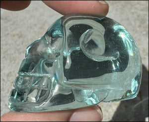 Gaia Stone / Blue-Green Obsidian CRYSTAL SKULL - with Synergy 8+ years