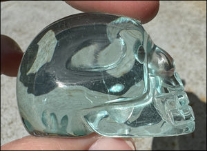 Gaia Stone / Blue-Green Obsidian CRYSTAL SKULL - with Synergy 8+ years