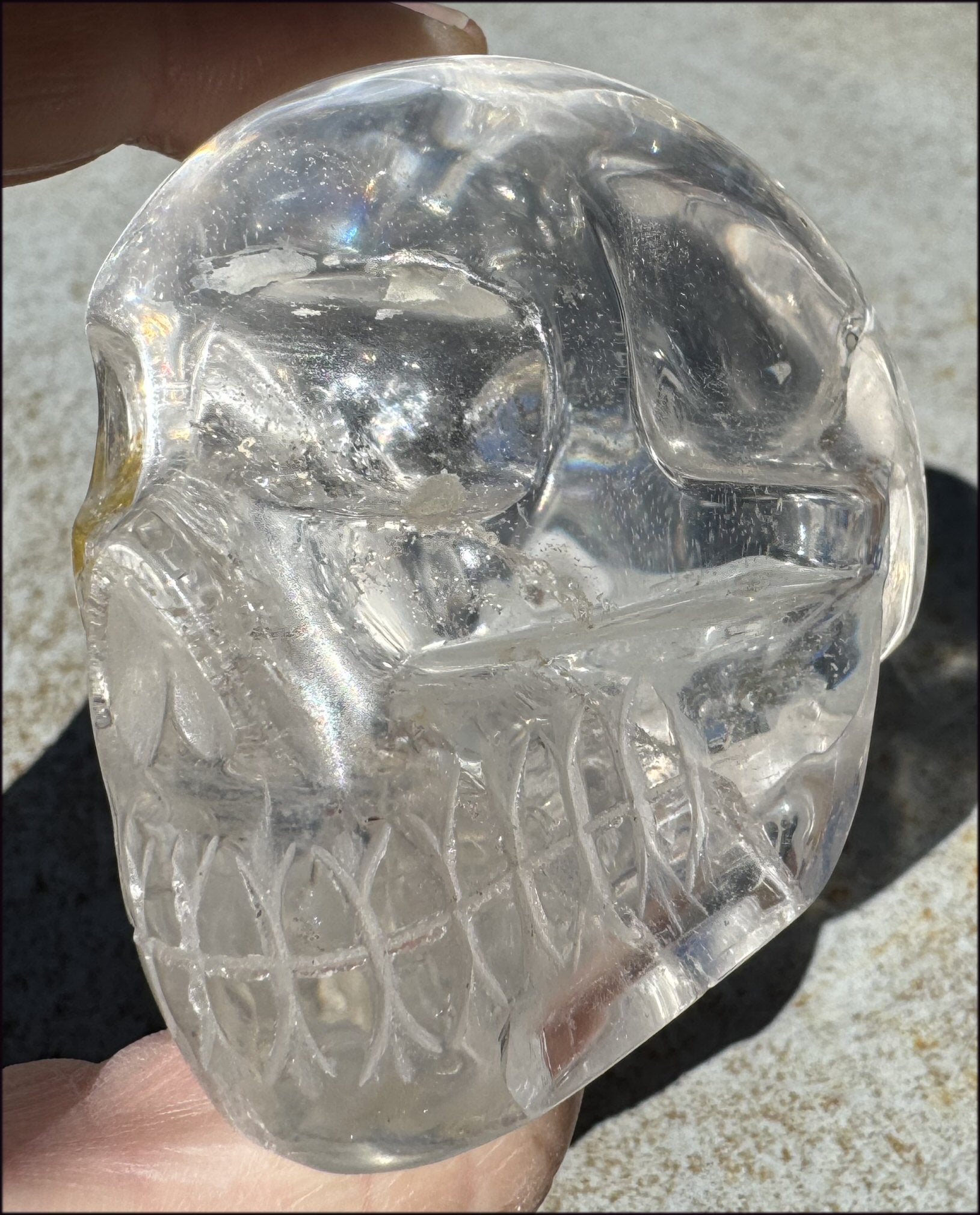 Brazilian QUARTZ Crystal Skull with Golden Healer Hematite - with Synergy 15+ years