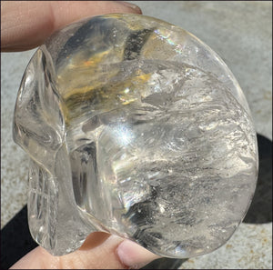 Brazilian QUARTZ Crystal Skull with Golden Healer Hematite - with Synergy 15+ years