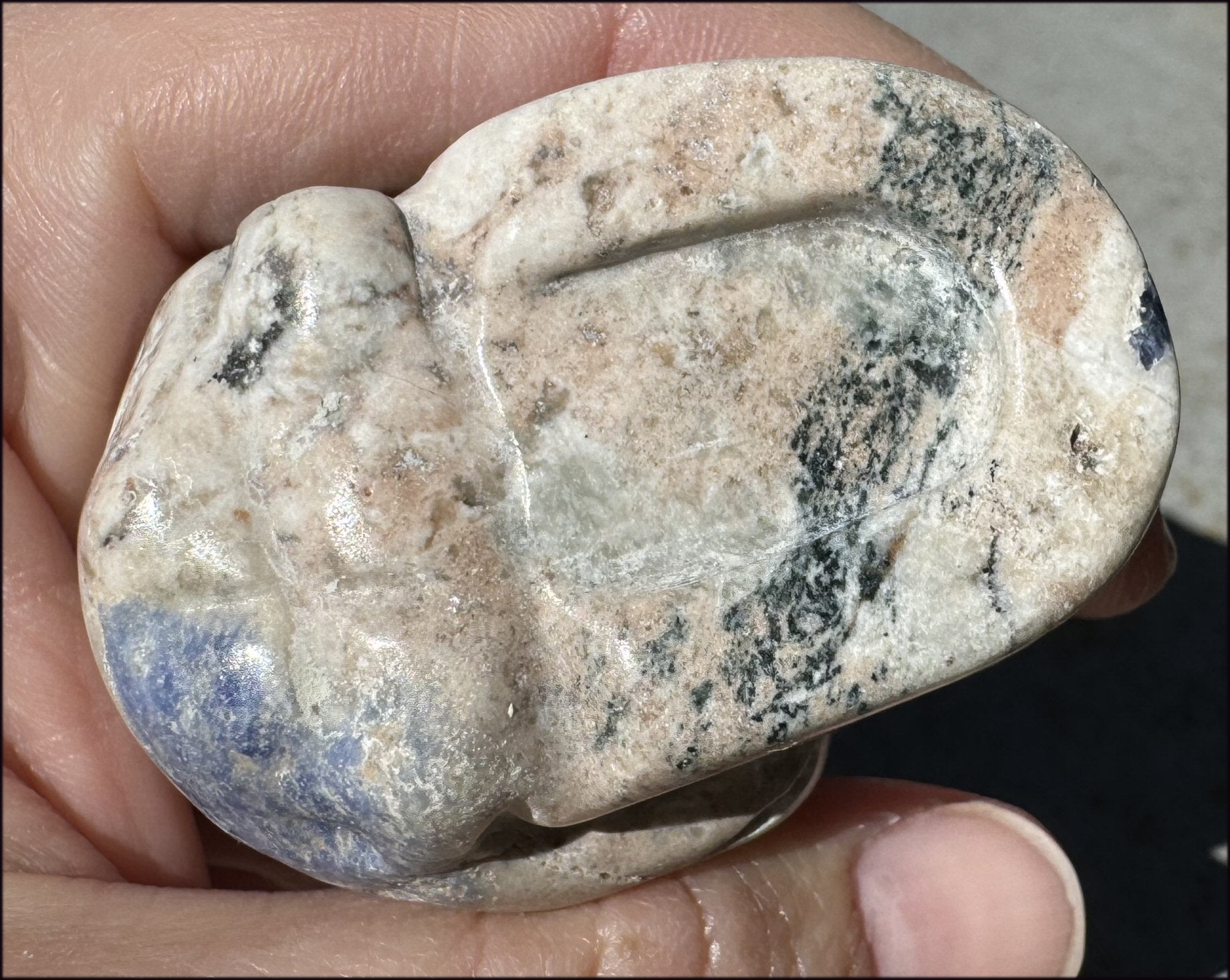 Weird SODALITE Crystal Skull - Connect Head+Heart - with Synergy 15+ years