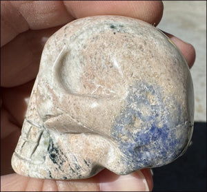 Weird SODALITE Crystal Skull - Connect Head+Heart - with Synergy 15+ years