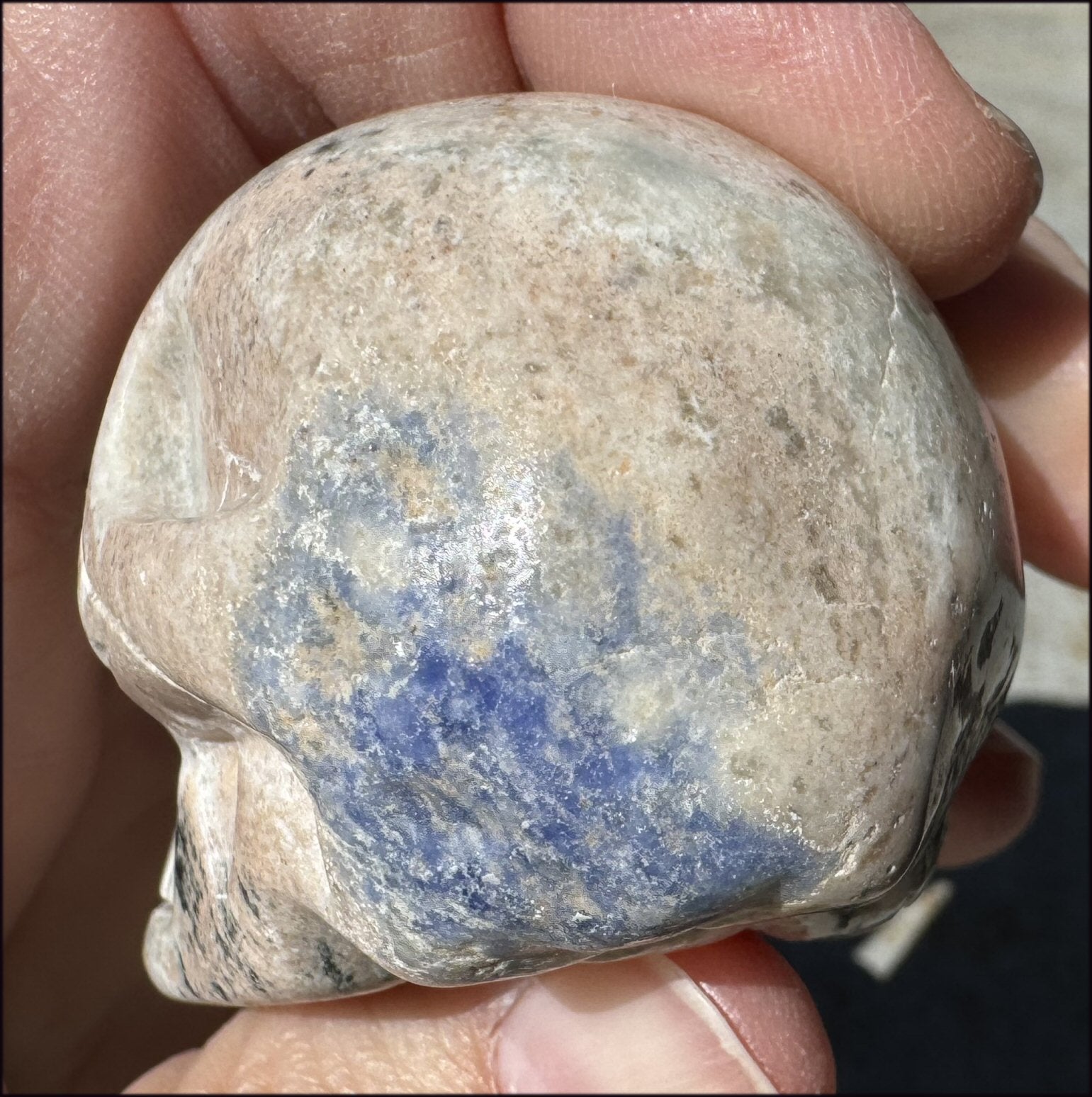 Weird SODALITE Crystal Skull - Connect Head+Heart - with Synergy 15+ years