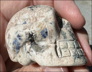 Weird SODALITE Crystal Skull - Connect Head+Heart - with Synergy 15+ years