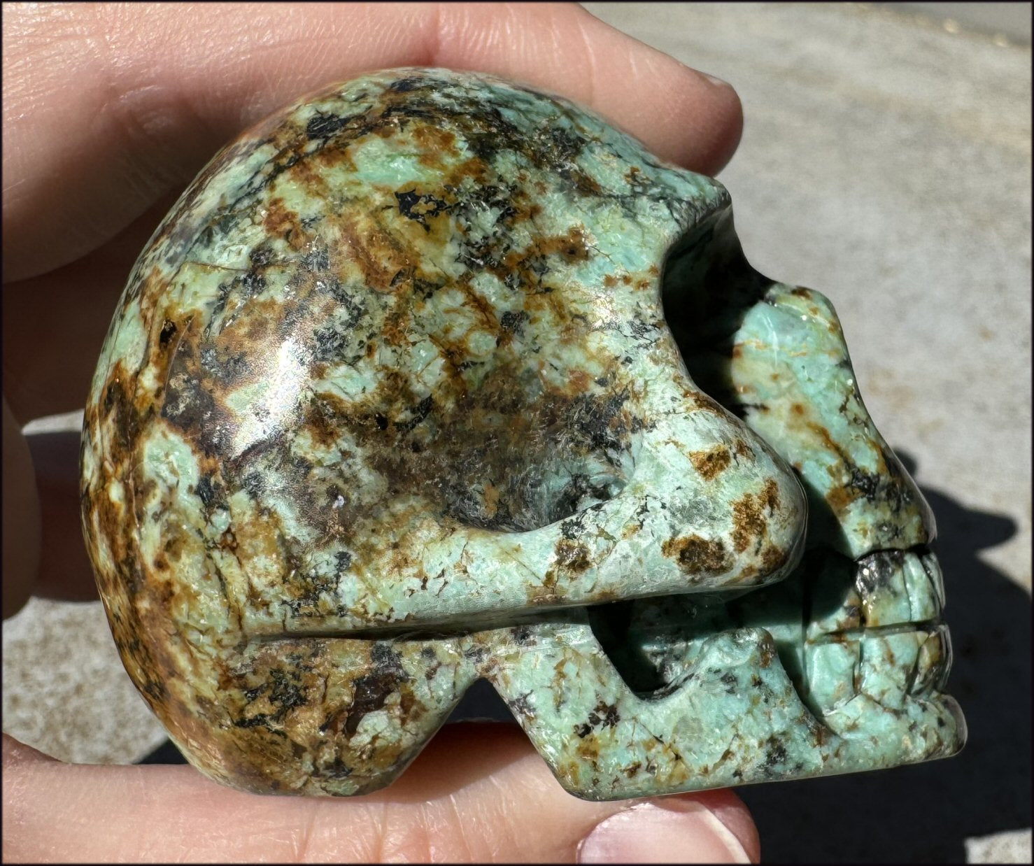 Lg. Turquoise CRYSTAL SKULL - Enhance Mind+Heart Connection