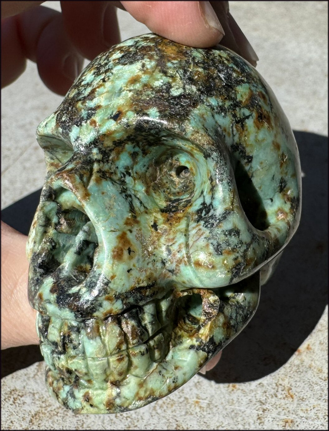 Lg. Turquoise CRYSTAL SKULL - Enhance Mind+Heart Connection