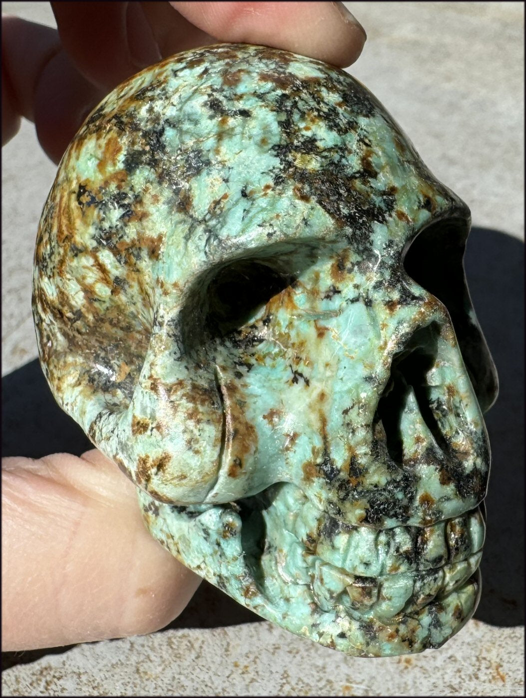 Lg. Turquoise CRYSTAL SKULL - Enhance Mind+Heart Connection