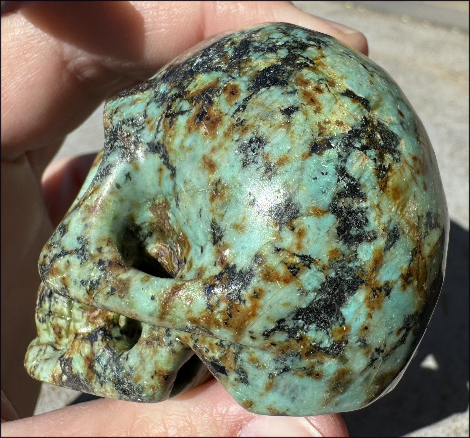 Lg. Turquoise CRYSTAL SKULL - Enhance Mind+Heart Connection