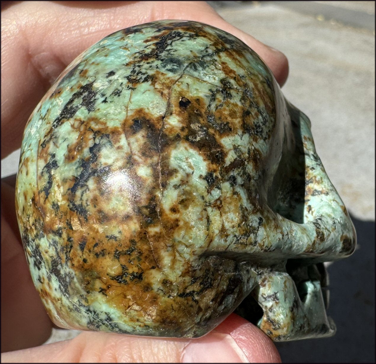 Lg. Turquoise CRYSTAL SKULL - Enhance Mind+Heart Connection