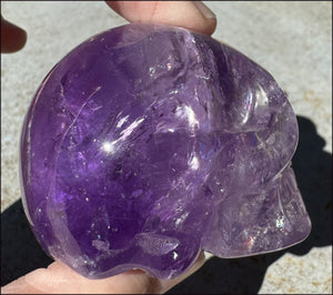 Grape Purple AMETHYST Crystal Skull with Phantoms, Rainbows