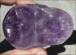 Grape Purple AMETHYST Crystal Skull with Phantoms, Rainbows