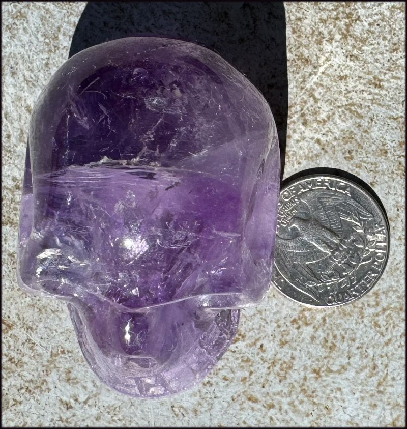 Grape Purple AMETHYST Crystal Skull with Phantoms, Rainbows