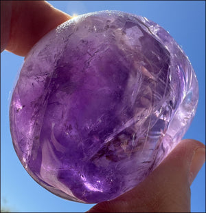 Grape Purple AMETHYST Crystal Skull with Phantoms, Rainbows