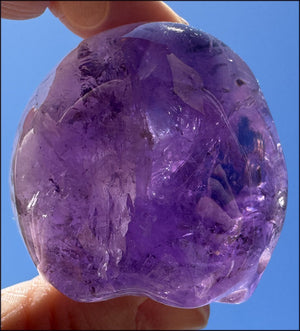 Grape Purple AMETHYST Crystal Skull with Phantoms, Rainbows