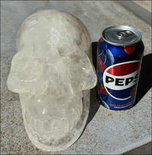 LifeSize Himalayan Quartz Crystal Skull with Multi-Colored Hematite, Fantastic Shimmery Rainbows! - Just over 8lbs