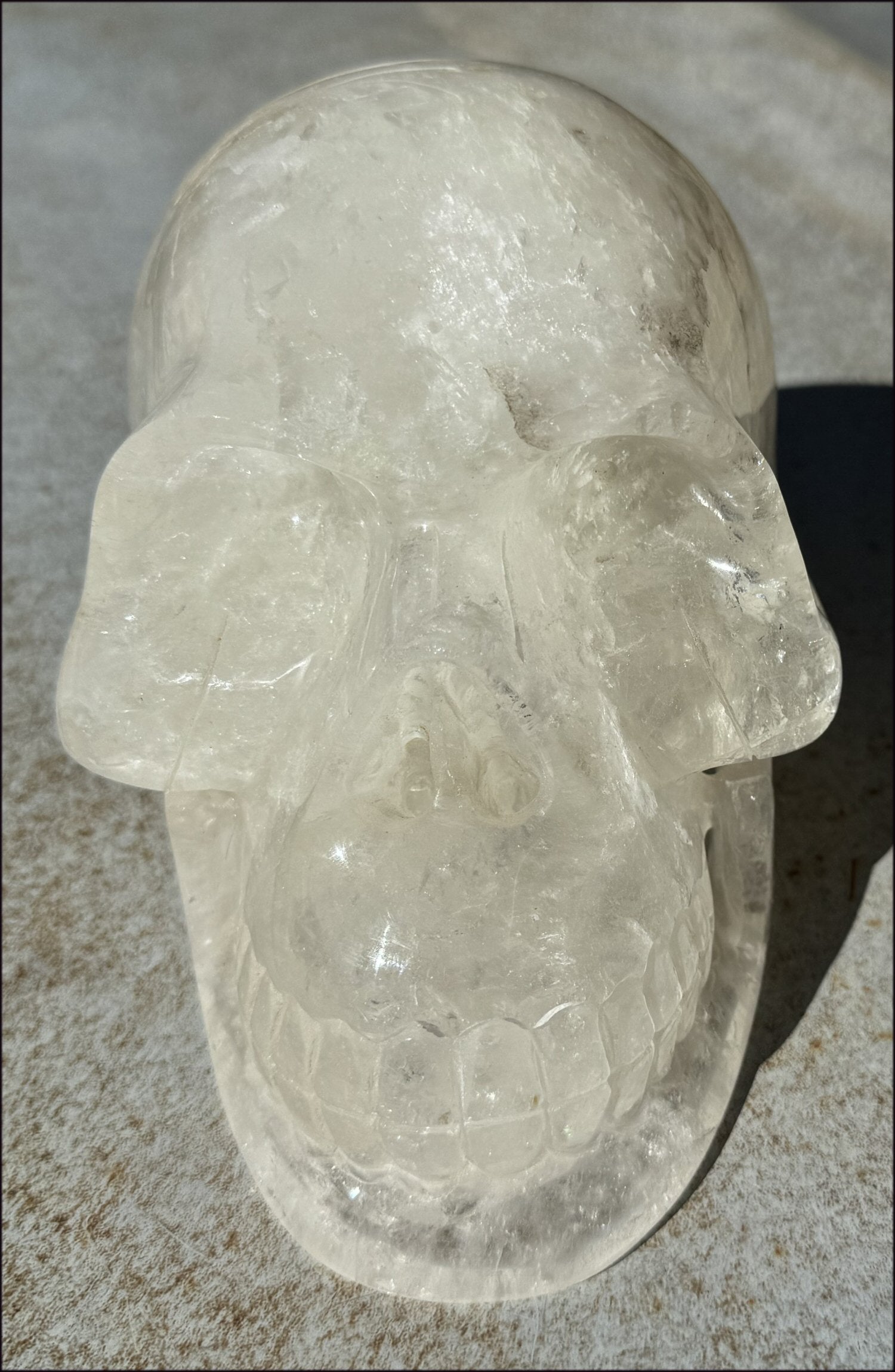 LifeSize Himalayan Quartz Crystal Skull with Multi-Colored Hematite, Fantastic Shimmery Rainbows! - Just over 8lbs