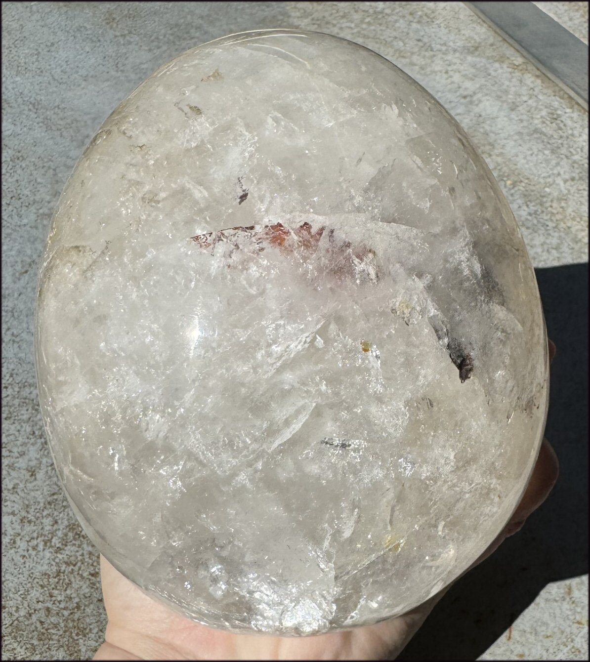 LifeSize Himalayan Quartz Crystal Skull with Multi-Colored Hematite, Fantastic Shimmery Rainbows! - Just over 8lbs