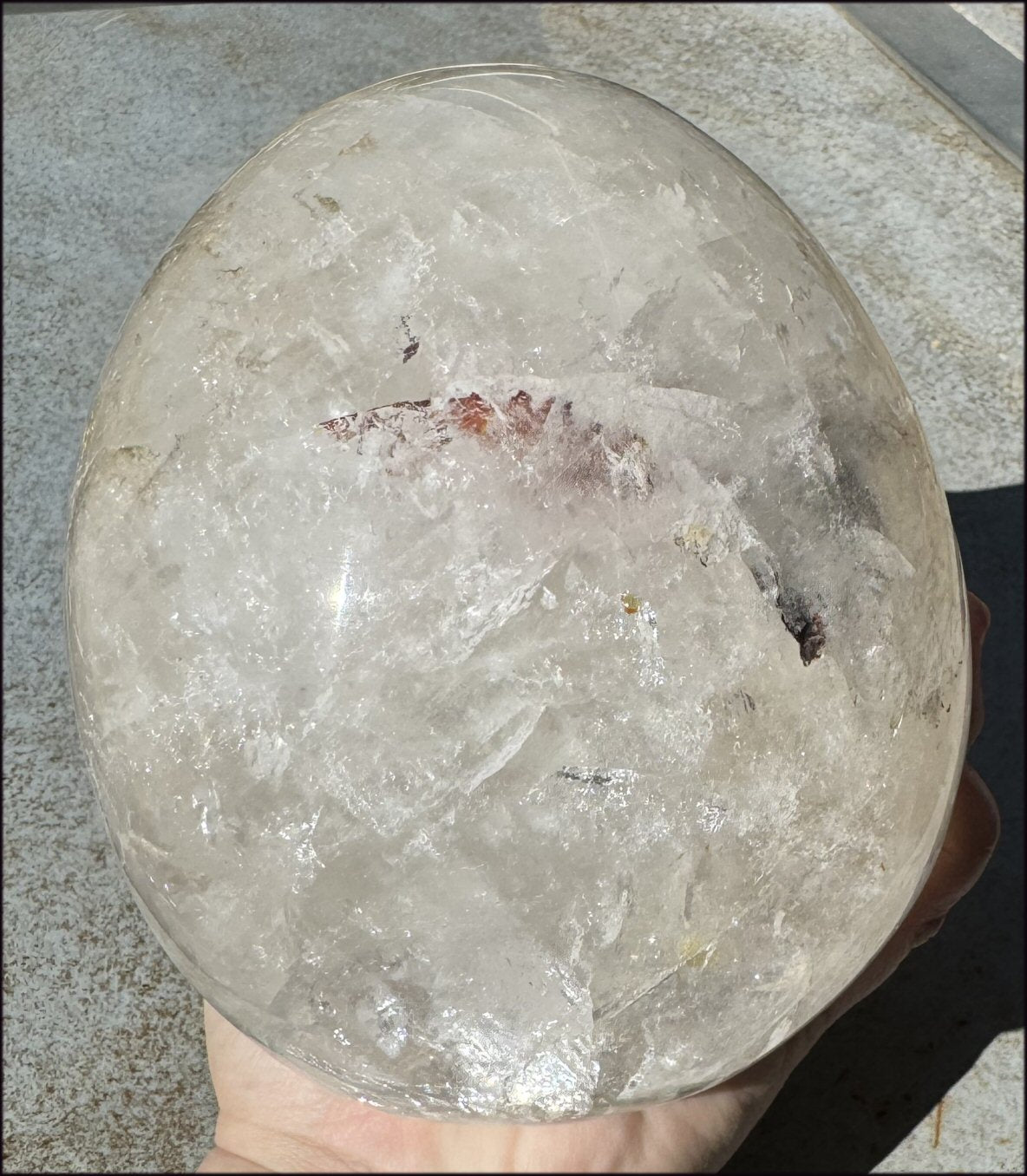 LifeSize Himalayan Quartz Crystal Skull with Multi-Colored Hematite, Fantastic Shimmery Rainbows! - Just over 8lbs