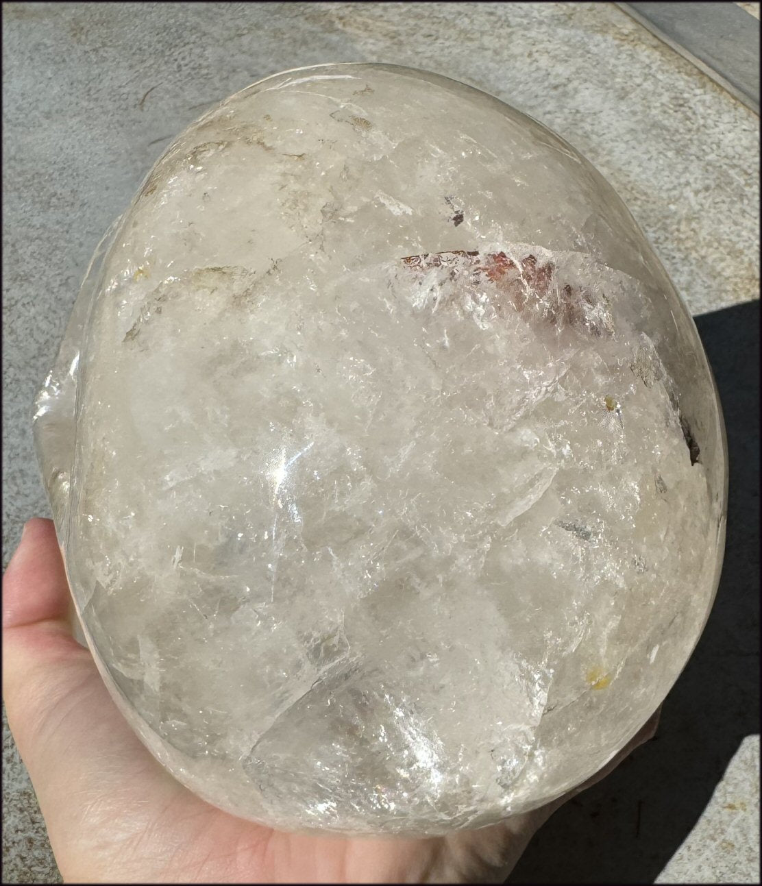 LifeSize Himalayan Quartz Crystal Skull with Multi-Colored Hematite, Fantastic Shimmery Rainbows! - Just over 8lbs