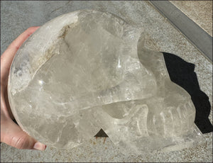 LifeSize Himalayan Quartz Crystal Skull with Multi-Colored Hematite, Fantastic Shimmery Rainbows! - Just over 8lbs