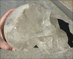 LifeSize Himalayan Quartz Crystal Skull with Multi-Colored Hematite, Fantastic Shimmery Rainbows! - Just over 8lbs