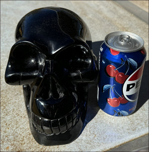 LifeSize BLACK OBSIDIAN Crystal Skull - Protection, Grounding - 10lbs+