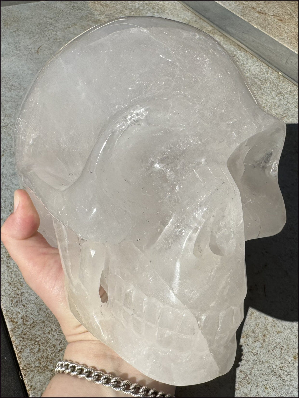 ~Super Sale~ LifeSize Himalayan Quartz Crystal Skull with Chlorite, Hematite!