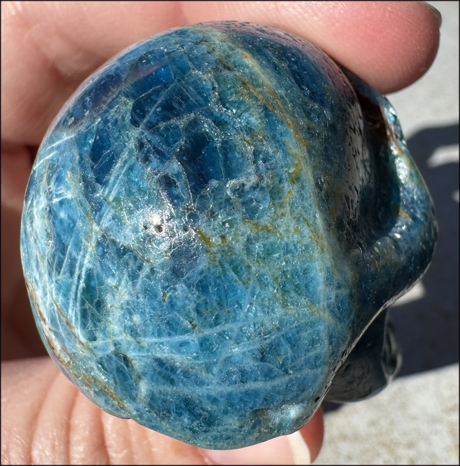 ~Unusual!~ Blue APATITE Crystal Skull - Throat Chakra, Inner Peace