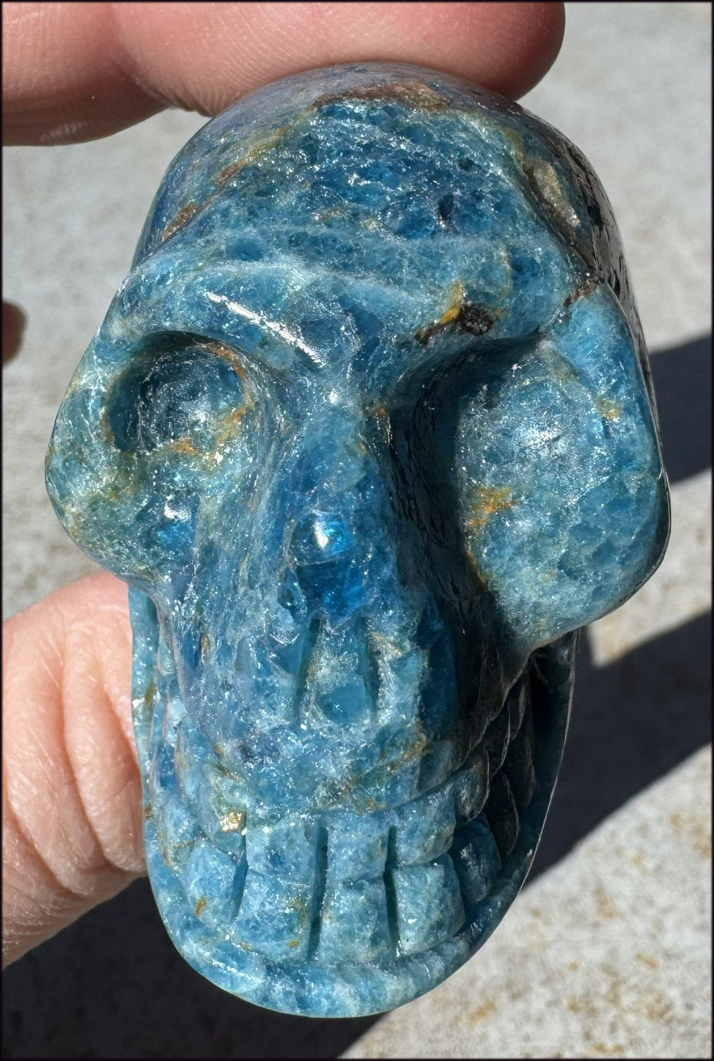 ~Unusual!~ Blue APATITE Crystal Skull - Throat Chakra, Inner Peace