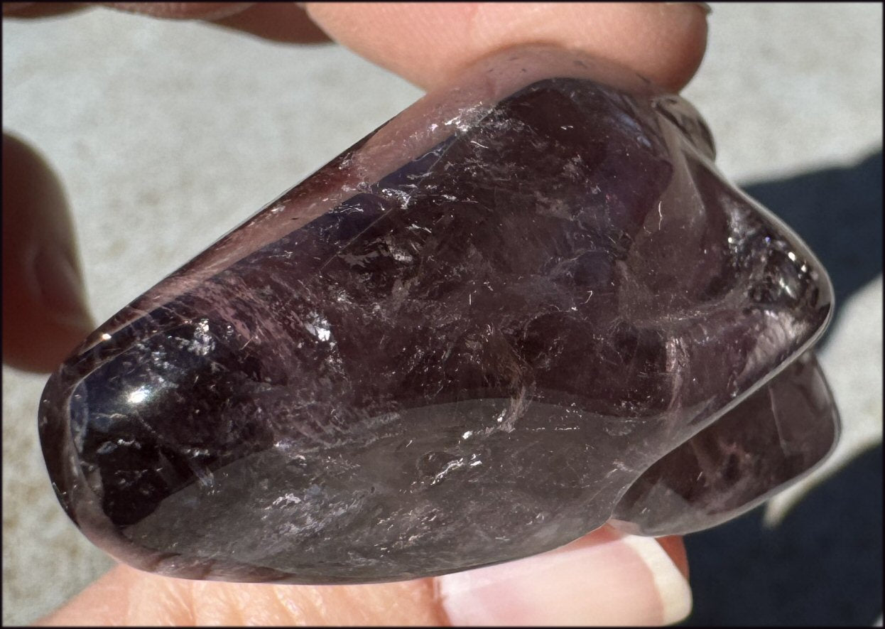 Amethyst ANUNNAKI STYLE Crystal Skull with Smoky Phantoms