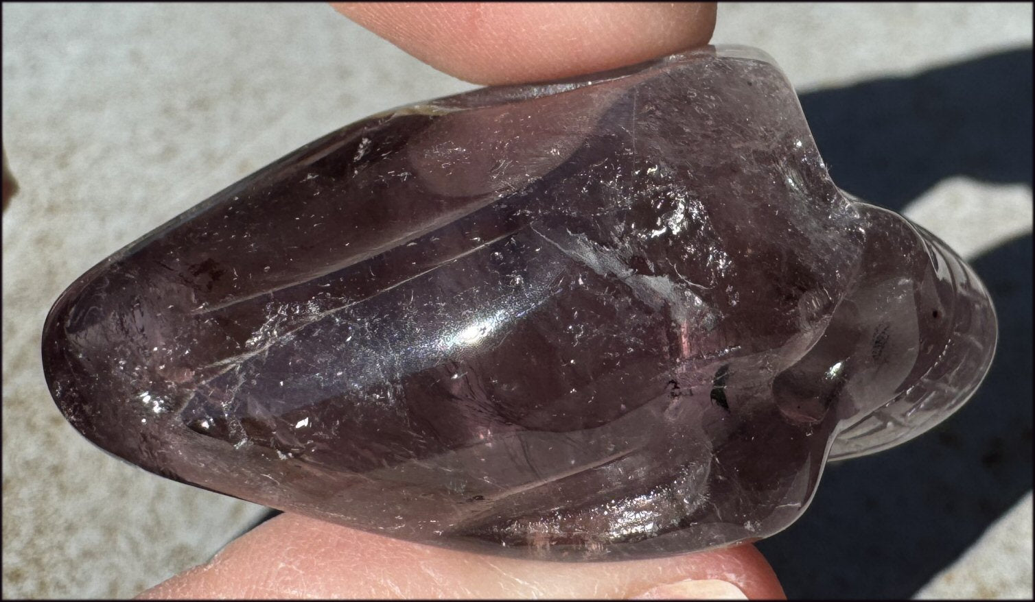 Amethyst ANUNNAKI STYLE Crystal Skull with Smoky Phantoms