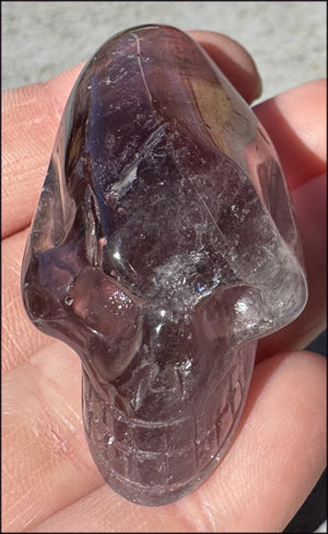 Amethyst ANUNNAKI STYLE Crystal Skull with Smoky Phantoms