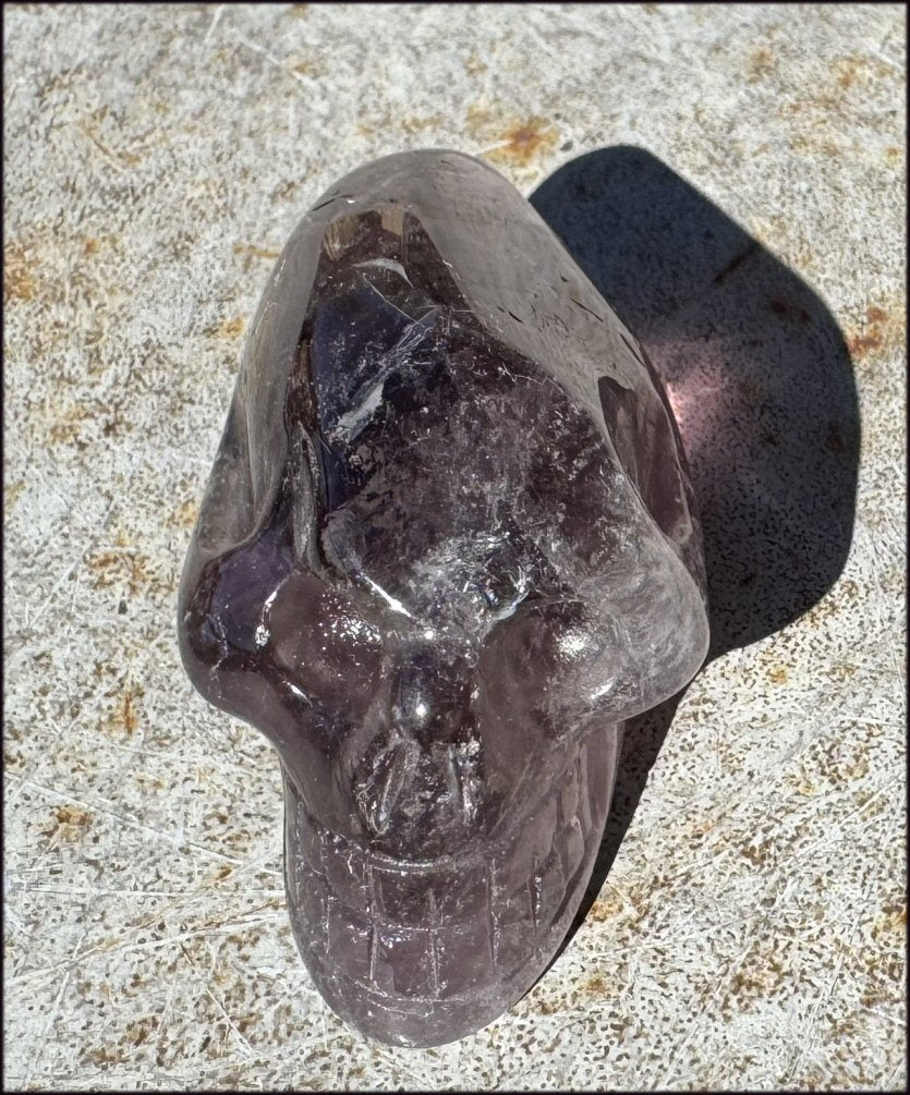 Amethyst ANUNNAKI STYLE Crystal Skull with Smoky Phantoms