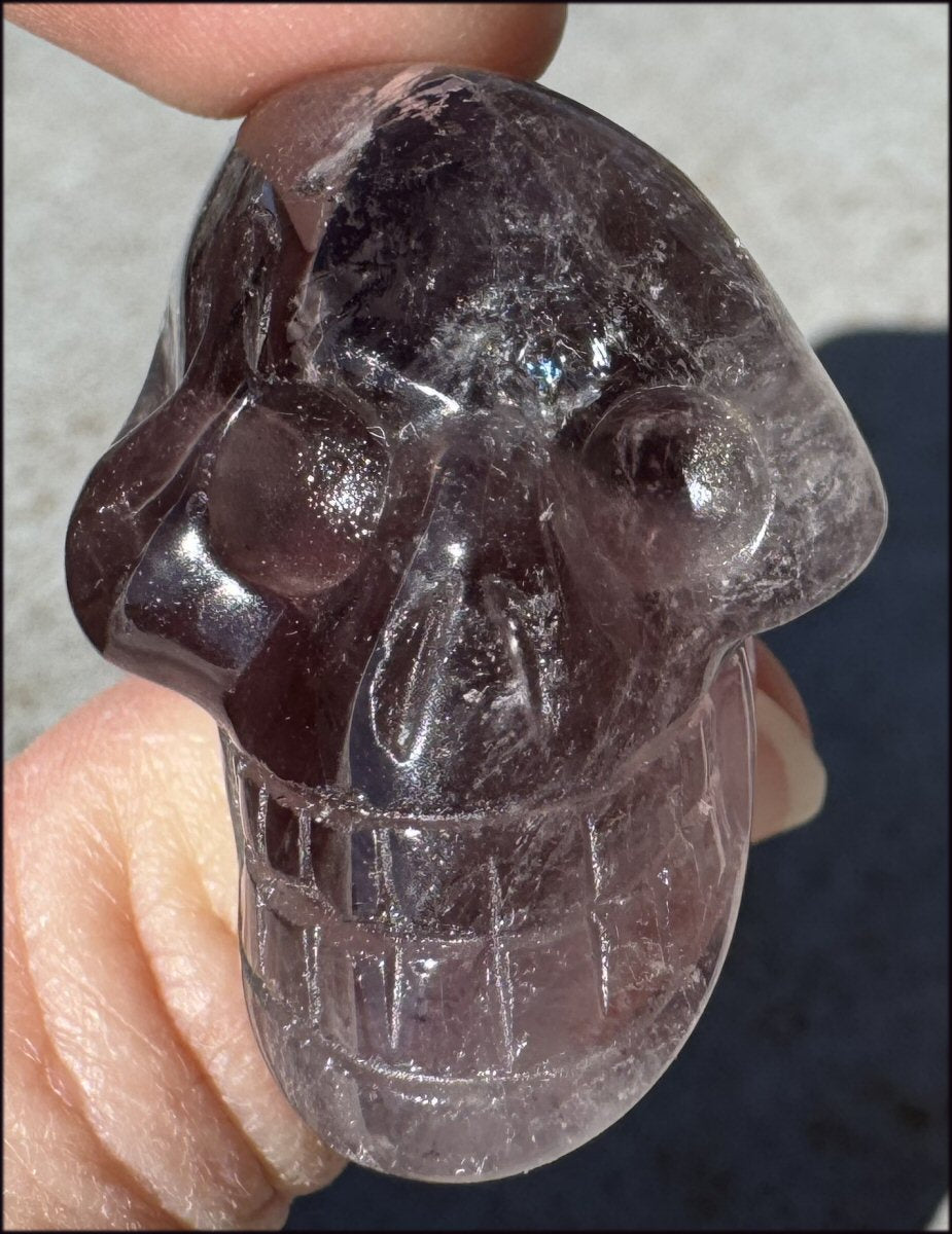 Amethyst ANUNNAKI STYLE Crystal Skull with Smoky Phantoms