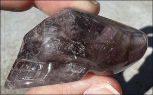 Amethyst ANUNNAKI STYLE Crystal Skull with Smoky Phantoms