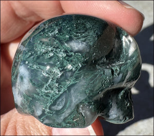 Moss Agate CRYSTAL SKULL - Abundance, Stone of Gardeners - with Synergy 9+ years